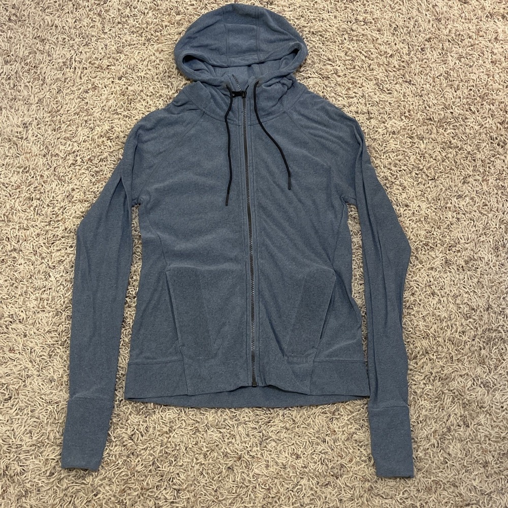 Nobull Womens Zip Track Jacket S Athletic Running Outdoors Stretch Heather Blue